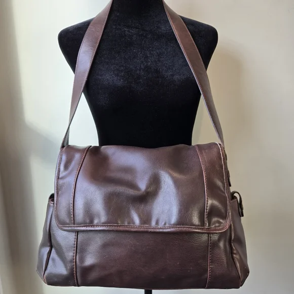 Relic Brown Faux Leather Messenger Bag - Picture 1 of 16